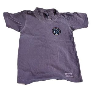 NWT Vintage Life is Good Kids Short Sleeve Tee Brown Small Dog Skateboarding